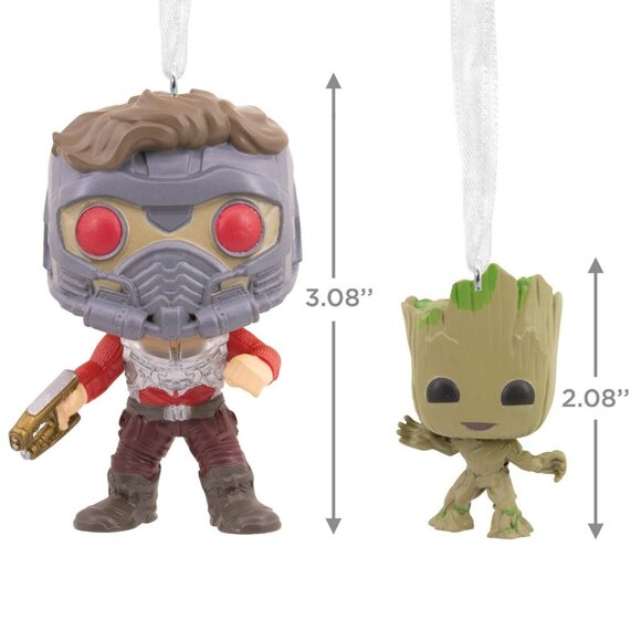 Hallmark Funko Pop! Marvel Starlord and Groot Decorative Christmas Ornament Set - Picture 11 of 11